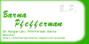 barna pfefferman business card